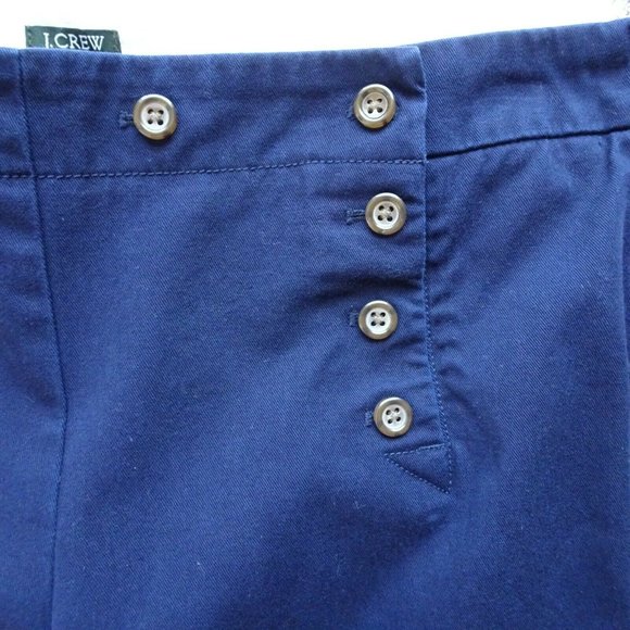 J. Crew Women's Sailor Pants Twill Button Wide Leg Navy Blue Modern Plus Size 14 - Picture 5 of 12